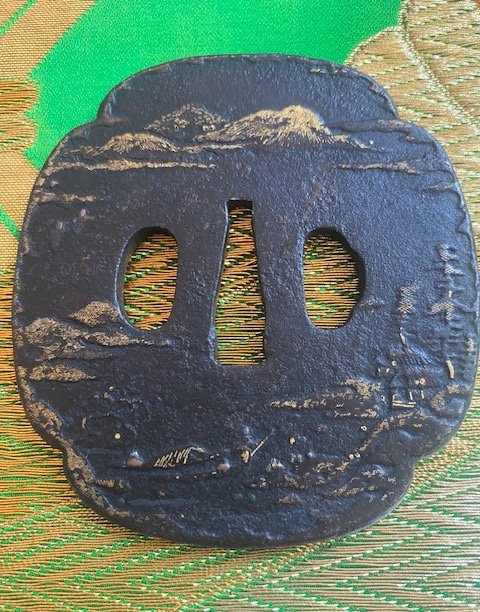 Tsuba A Decor De Paysage