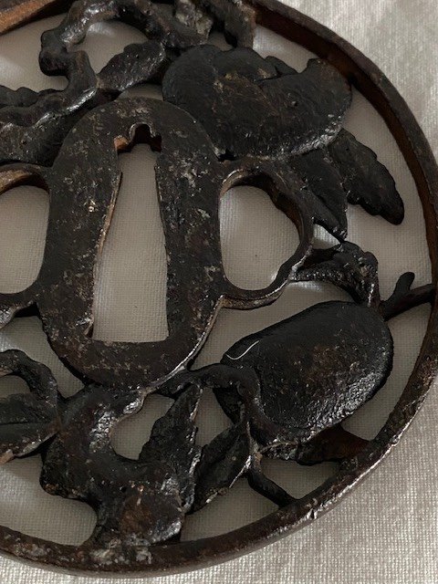 Tsuba A Decor De Feuilles Et De Fruits-photo-3