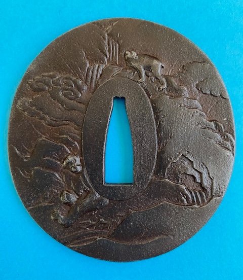 Tsuba Aigle Et Singes-photo-2