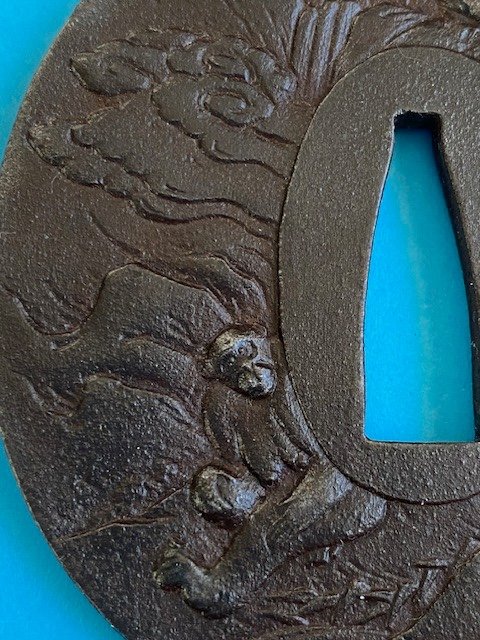 Tsuba Aigle Et Singes-photo-2