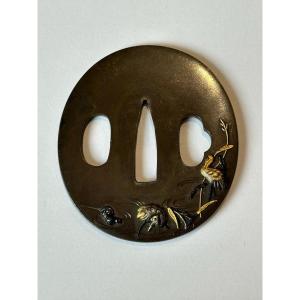 Tsuba Heron