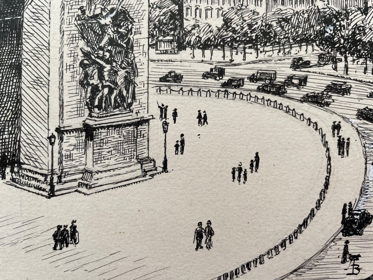 Dessin à l’encre « L’ Arc de Triomphe » Paris-photo-2