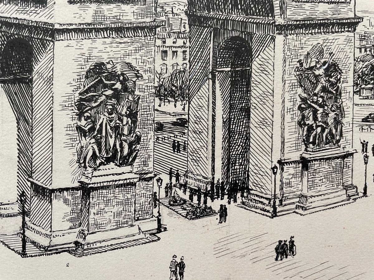 Dessin à l’encre « L’ Arc de Triomphe » Paris-photo-4