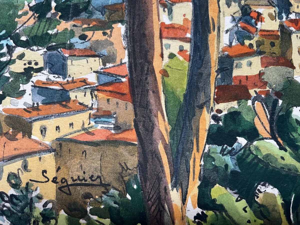 Lithograph From The 1950s “ajaccio” Corsica-photo-3