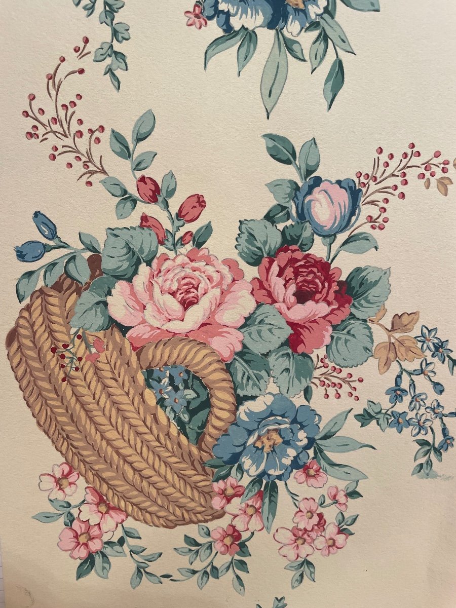 Original 1930s Wallpaper Gouache-photo-3