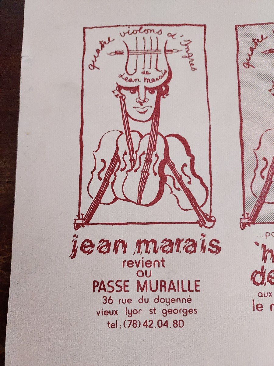 Affiche De Jean Marais Les Quatre Violons d'Ingres Signé -photo-4