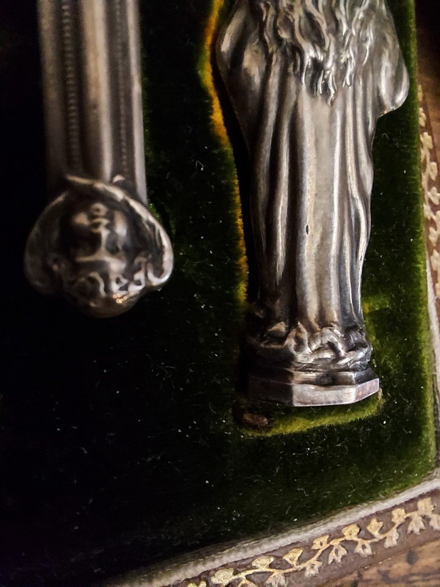 Rare And Beautiful Set Of The Holy Family And Crucifix In Silver-photo-2