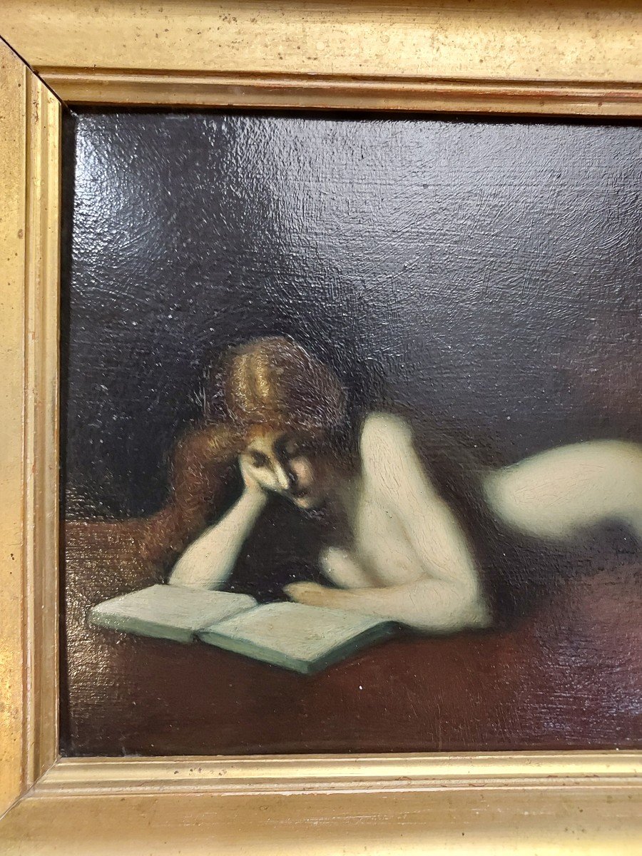 Oil On Cardboard After Jean-jacques Henner-photo-3