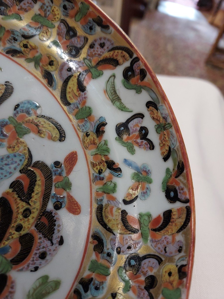 Canton China Porcelain Plate Late 19th, Early 20th-photo-2