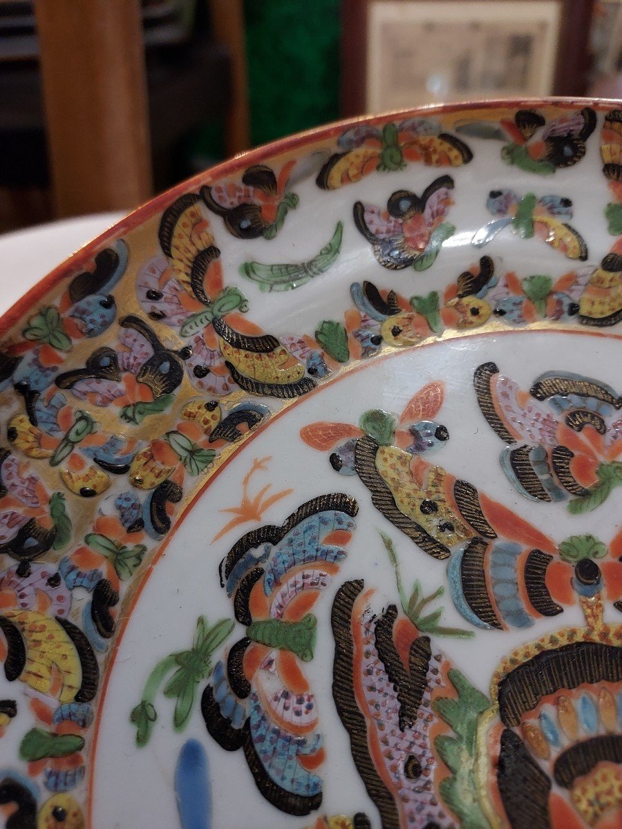 Canton China Porcelain Plate Late 19th, Early 20th-photo-3