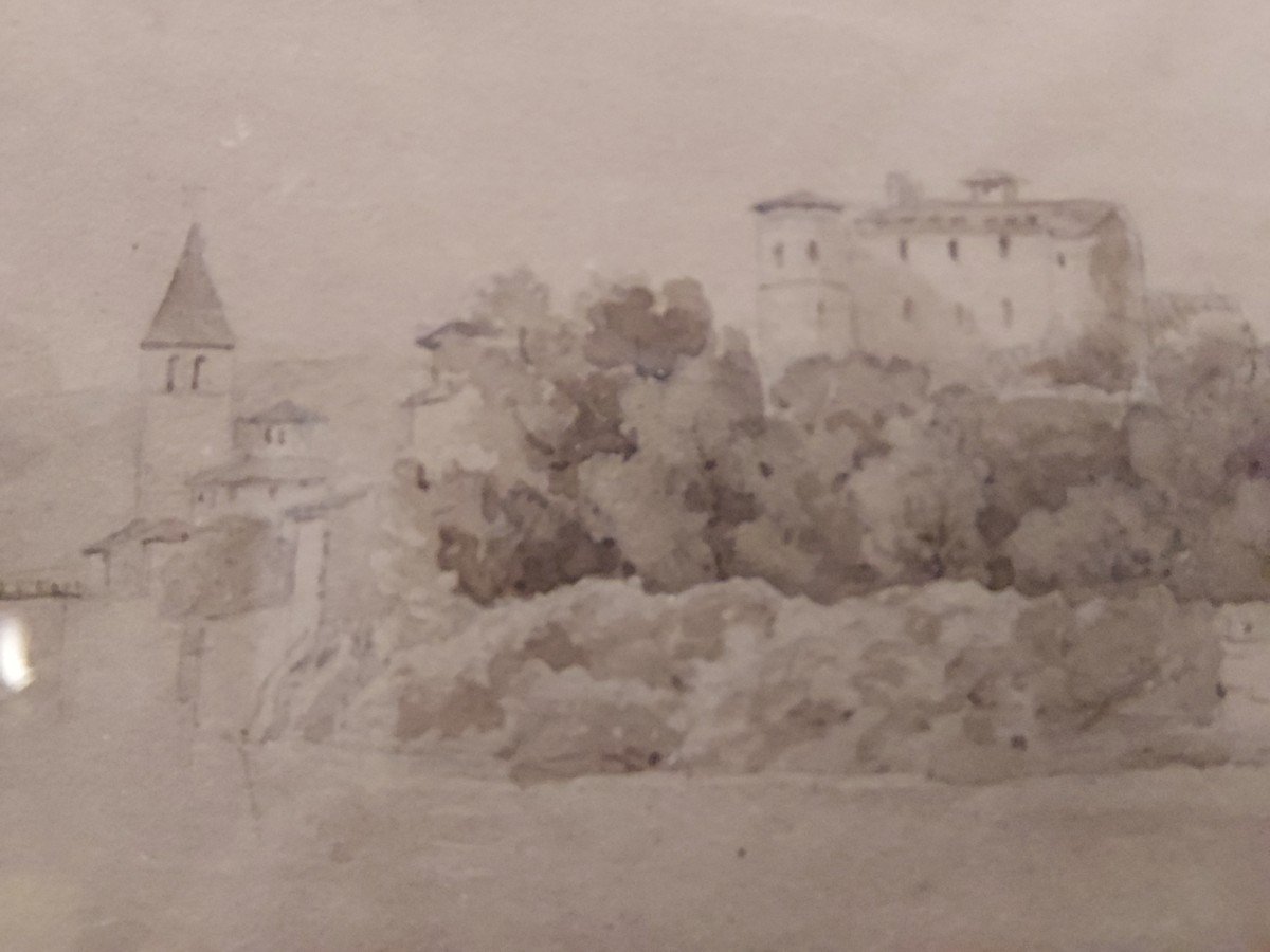 Lavis, l'île De Barbe (lyon) 1829 Charles Ransonnette (1793-1877)-photo-7