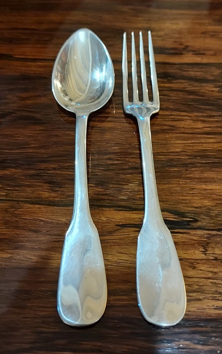 Cutlery For Children Uniplat Model (old Paris) Têtard Frères