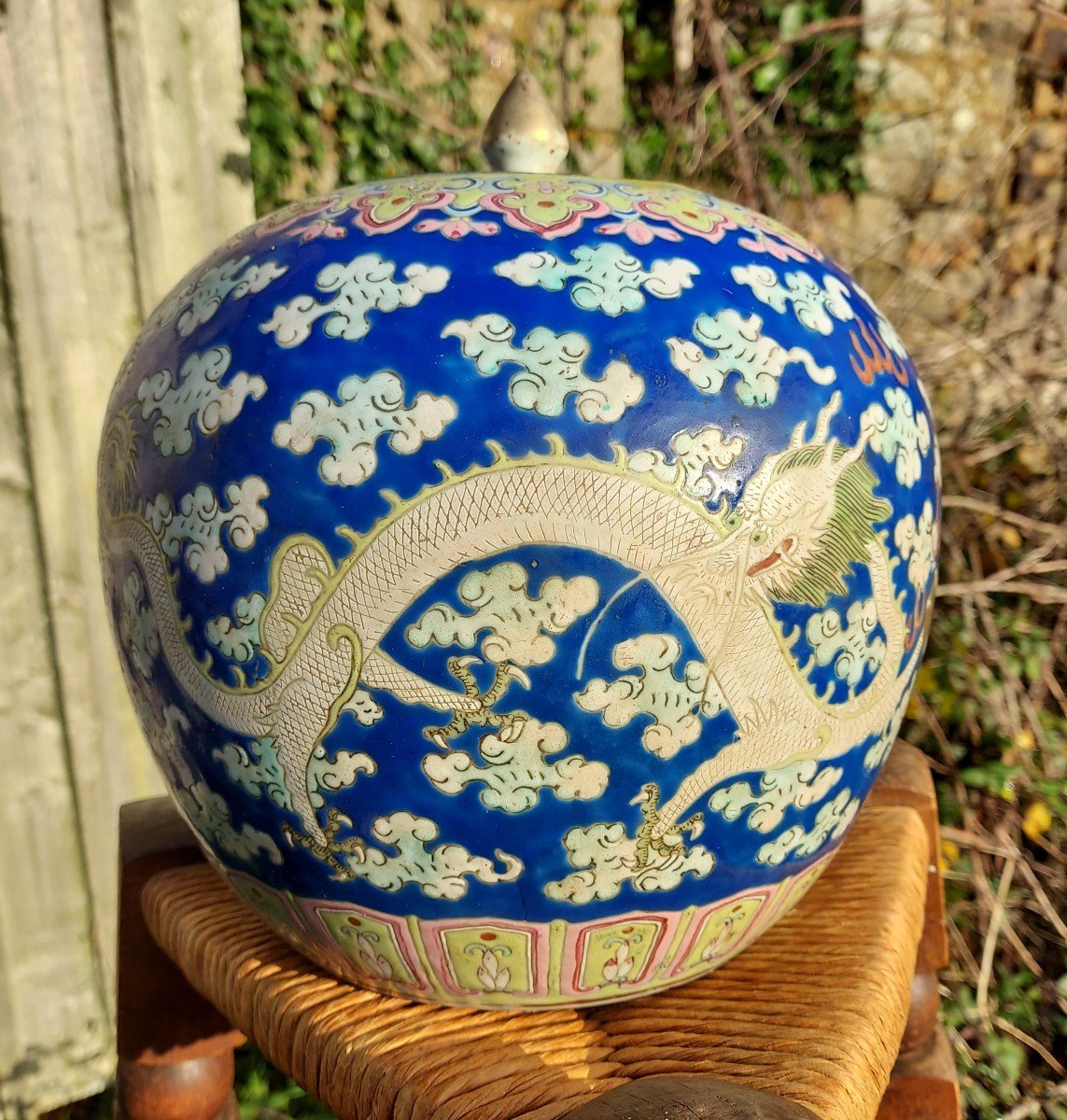 Ginger Pot Decorated With Dragons China Circa 1880-photo-7