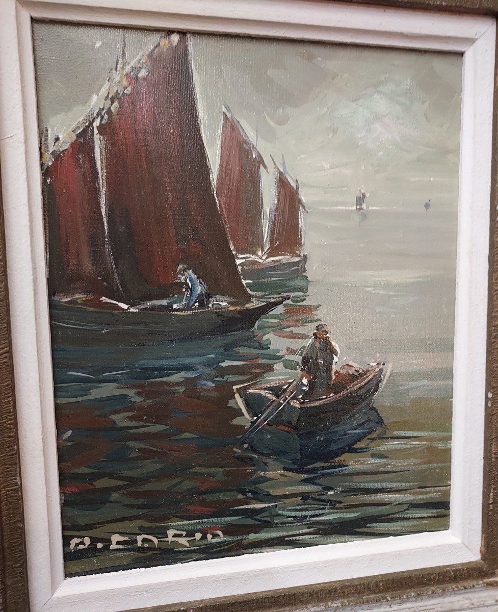 Tableau Marine Bretonne Par Pierre Cario 