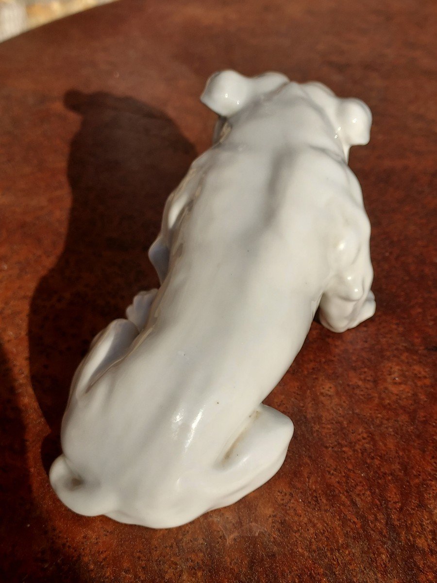 English Bulldog In German Porcelain By Gebrüder Heubach-photo-2