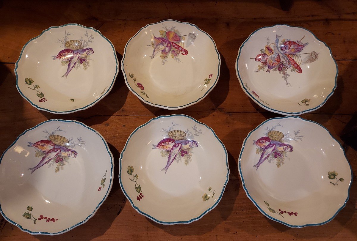 6 Saint Amand Deep Plates Old Marseille Model 