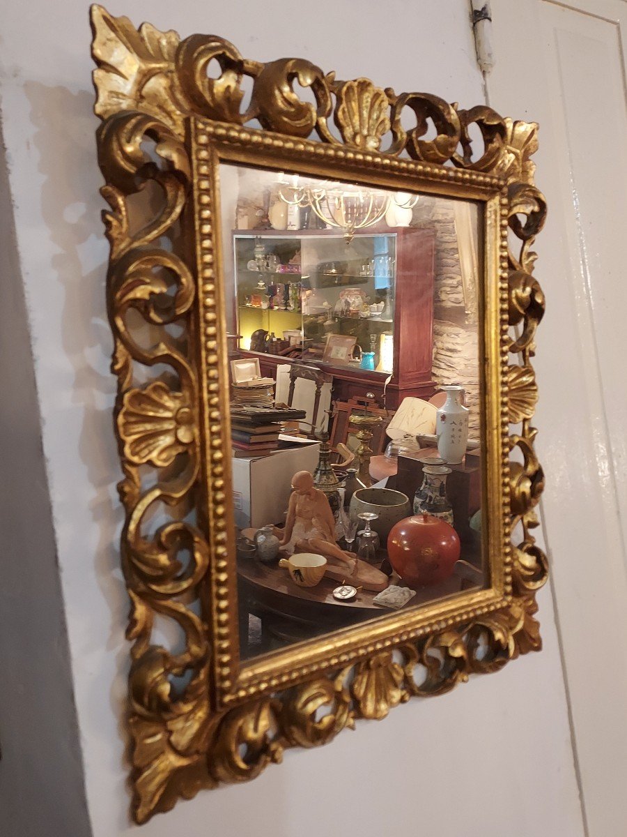 Miroir Style Baroque En Bois Doré-photo-3