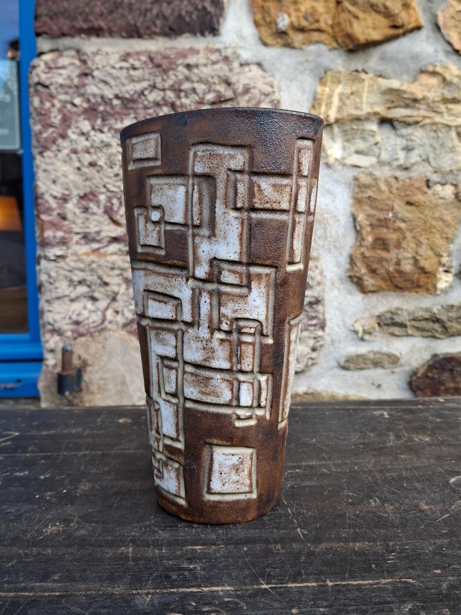 Kostanda Vallauris Geometric Decoration Vase-photo-2