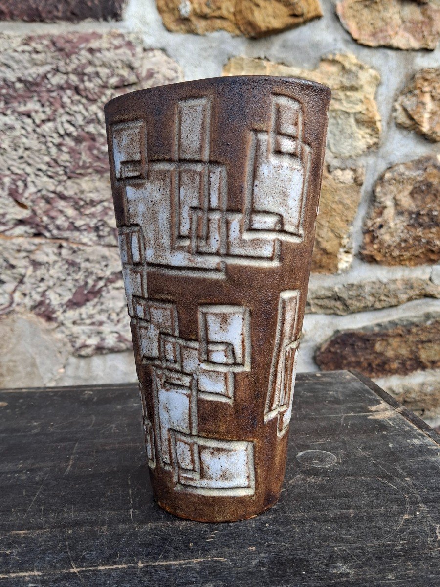 Kostanda Vallauris Geometric Decoration Vase-photo-4