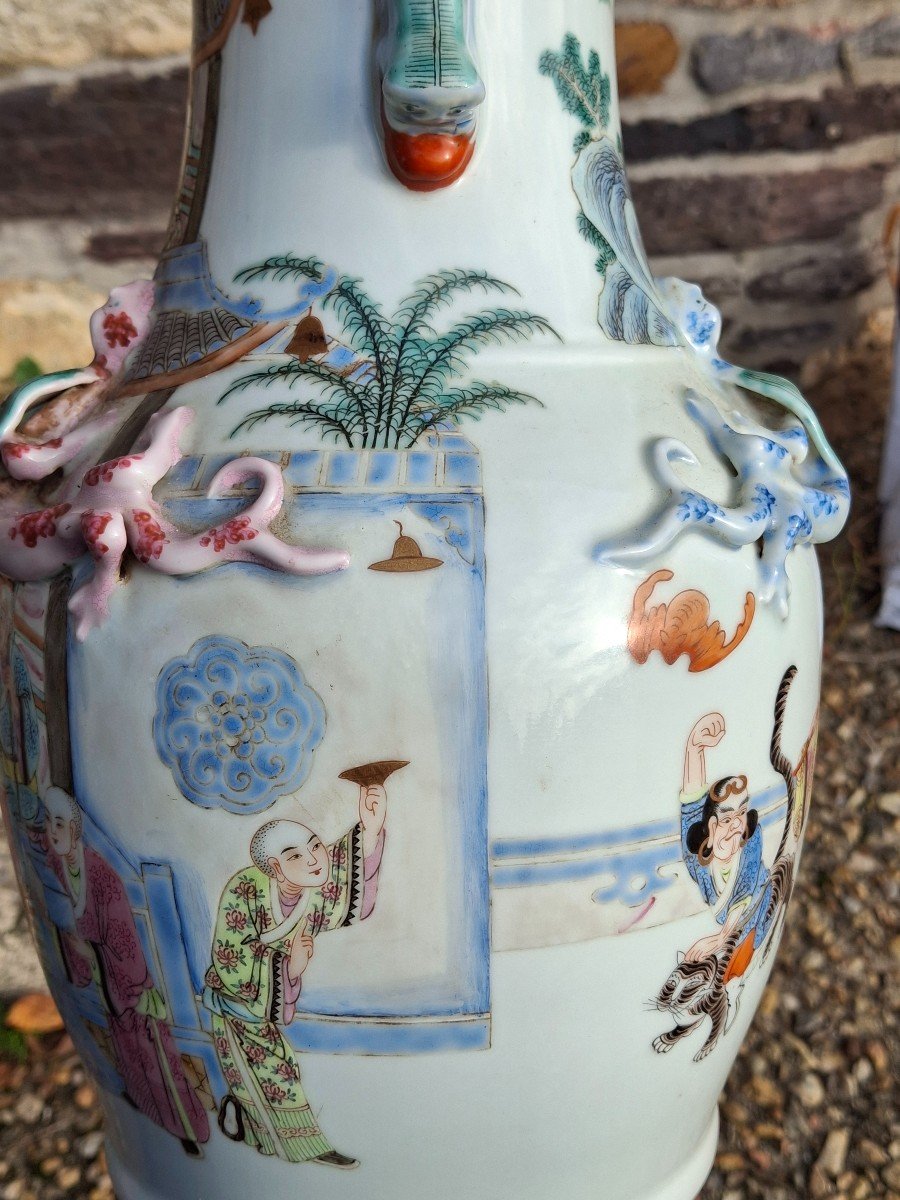 Vase Chinois Canton Famille Rose-photo-2