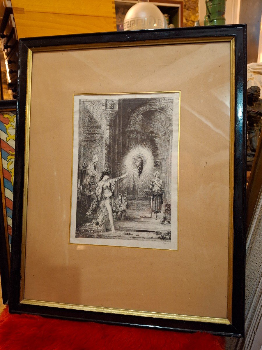 Gaujean The Apparition Engraving After Gustave Moreau-photo-3