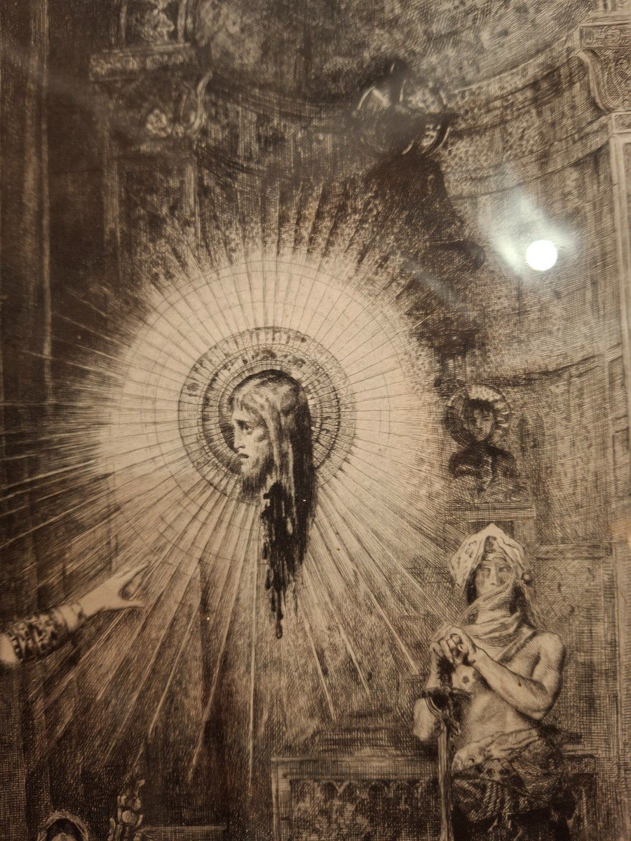 Gaujean The Apparition Engraving After Gustave Moreau-photo-2