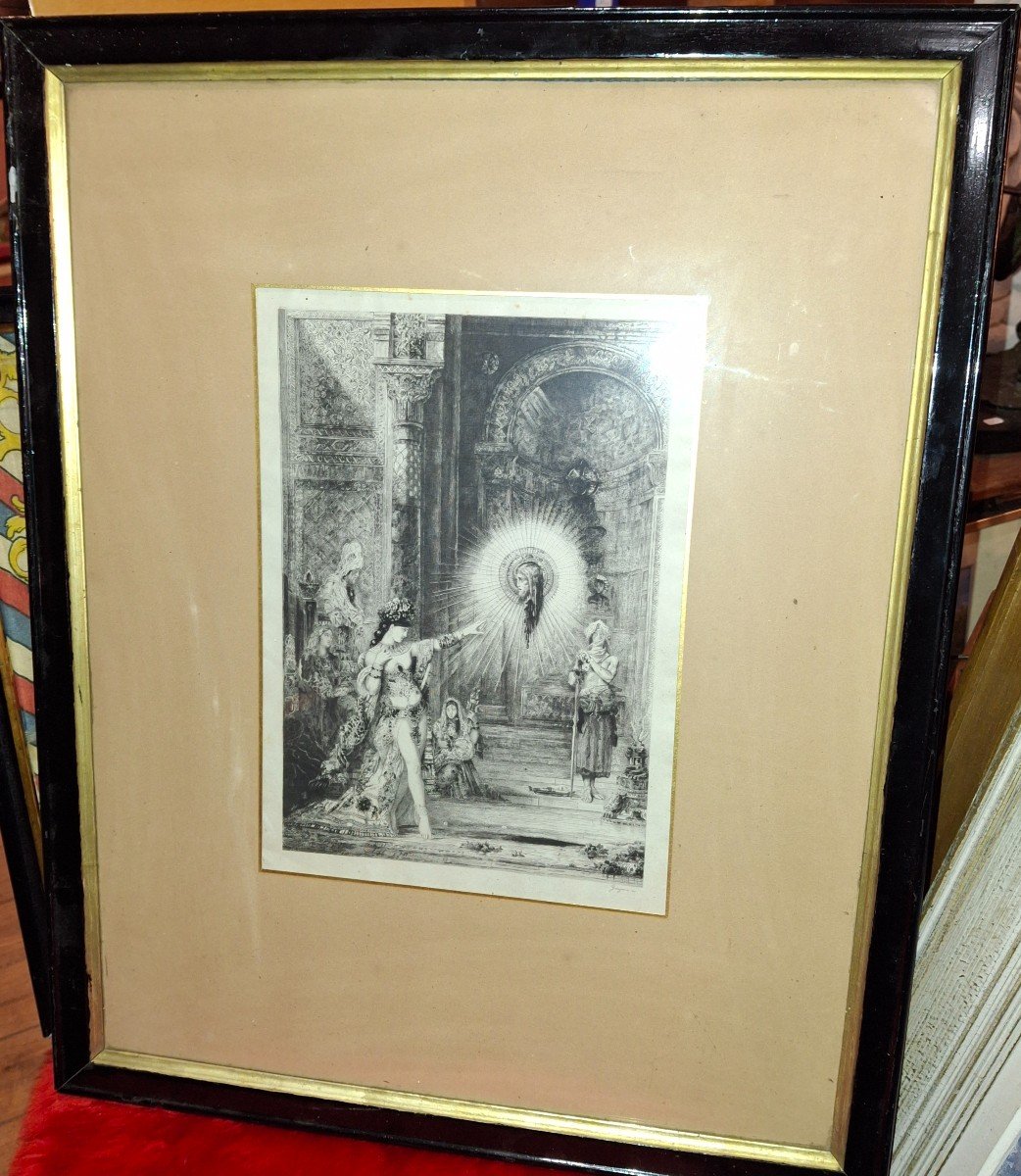 Gaujean The Apparition Engraving After Gustave Moreau-photo-3