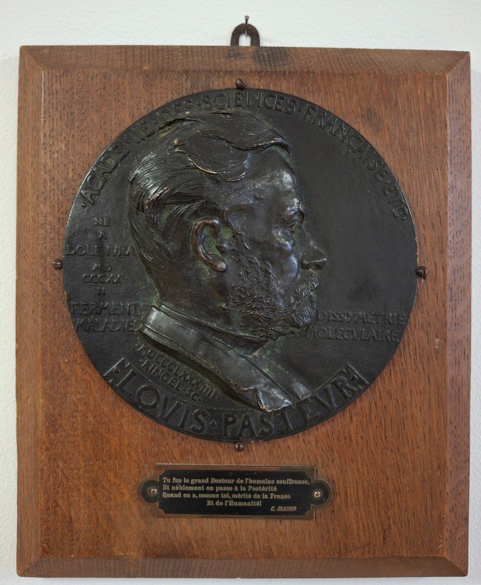 Bronze Medal Portrait Of Louis Pasteur By Ringel d'Illzach -photo-2