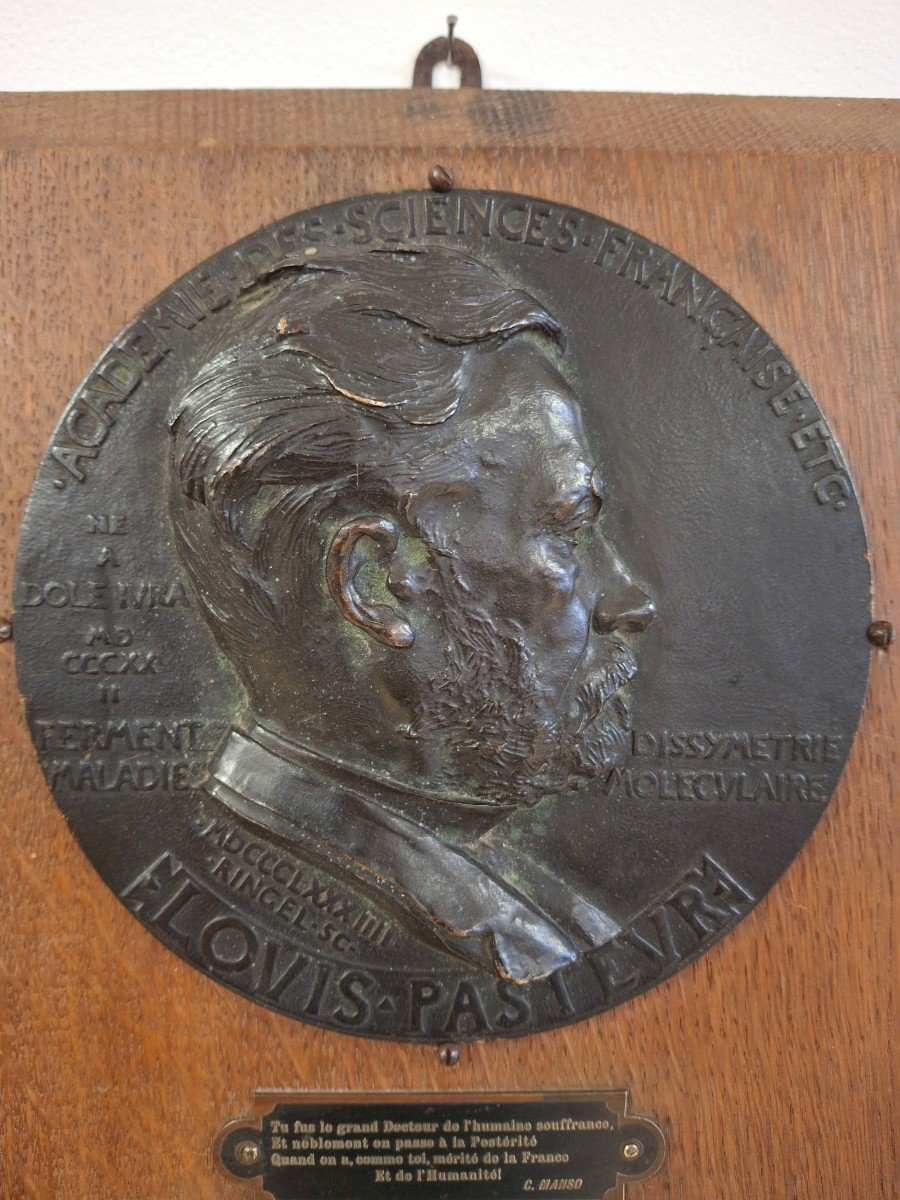 Bronze Medal Portrait Of Louis Pasteur By Ringel d'Illzach -photo-4