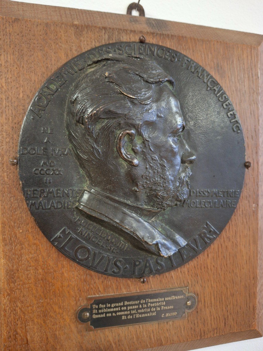 Bronze Medal Portrait Of Louis Pasteur By Ringel d'Illzach -photo-1