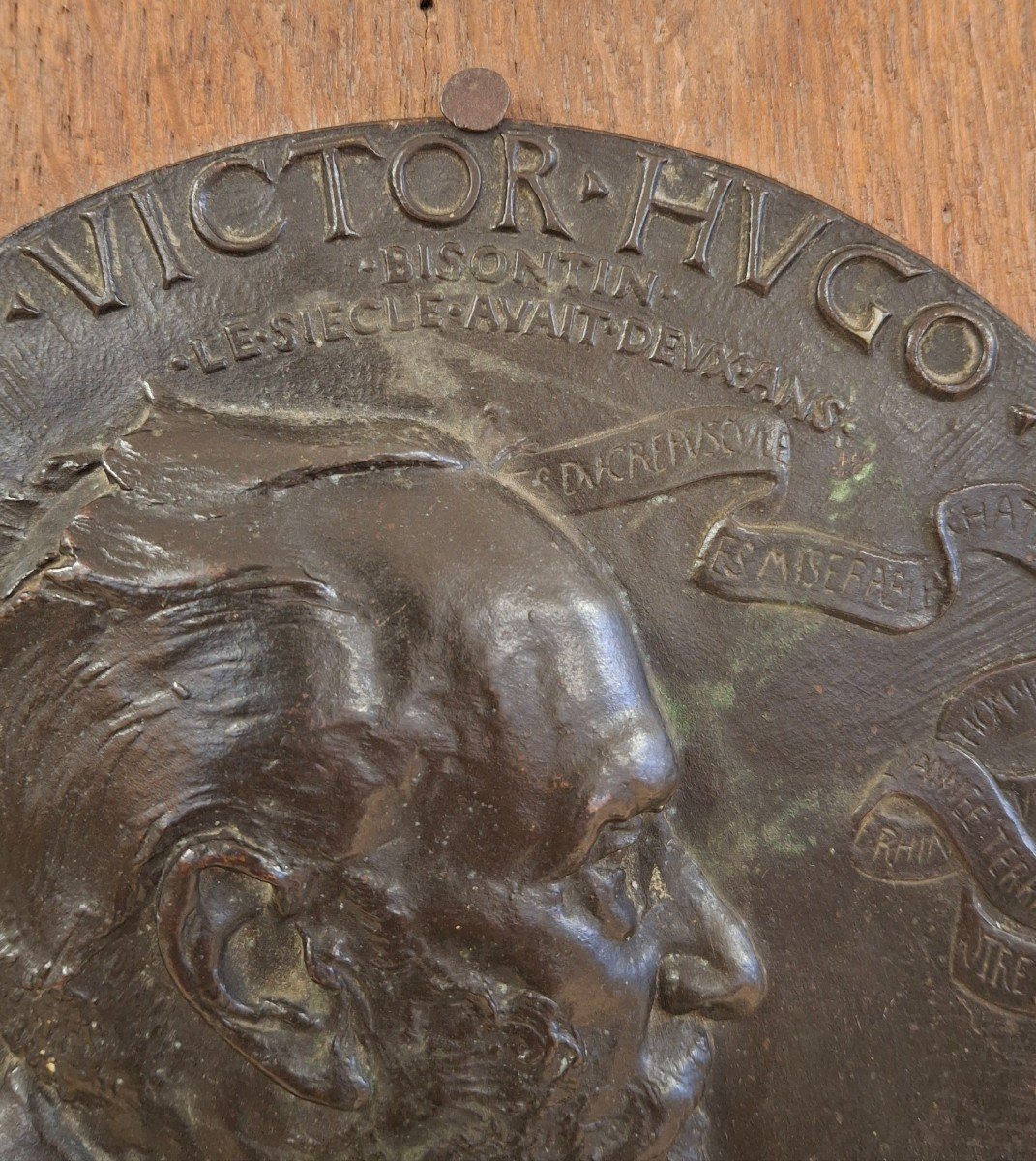 Bronze Medal Portrait Of Victor Hugo By Ringel d'Illzach -photo-2