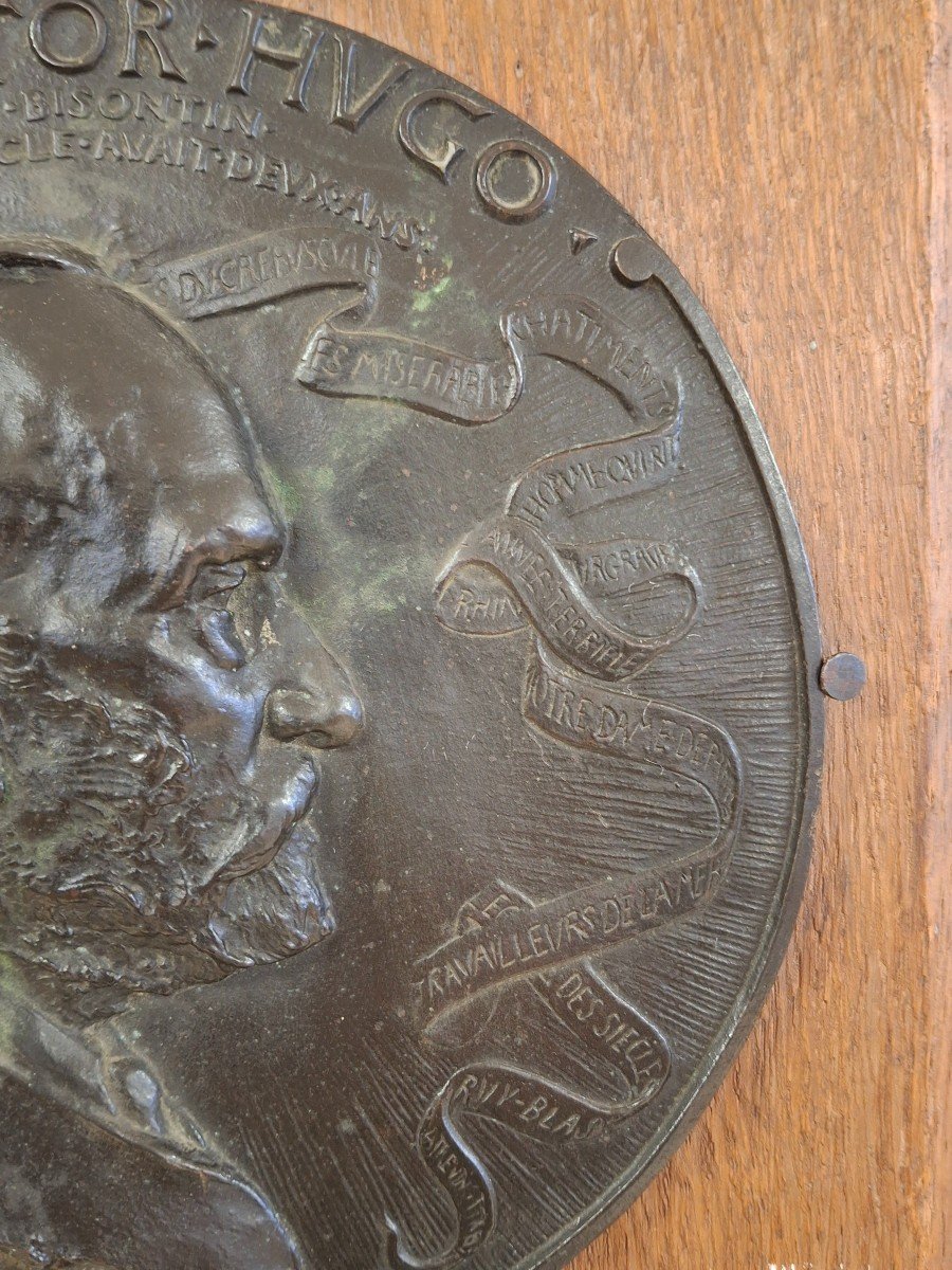 Bronze Medal Portrait Of Victor Hugo By Ringel d'Illzach -photo-3