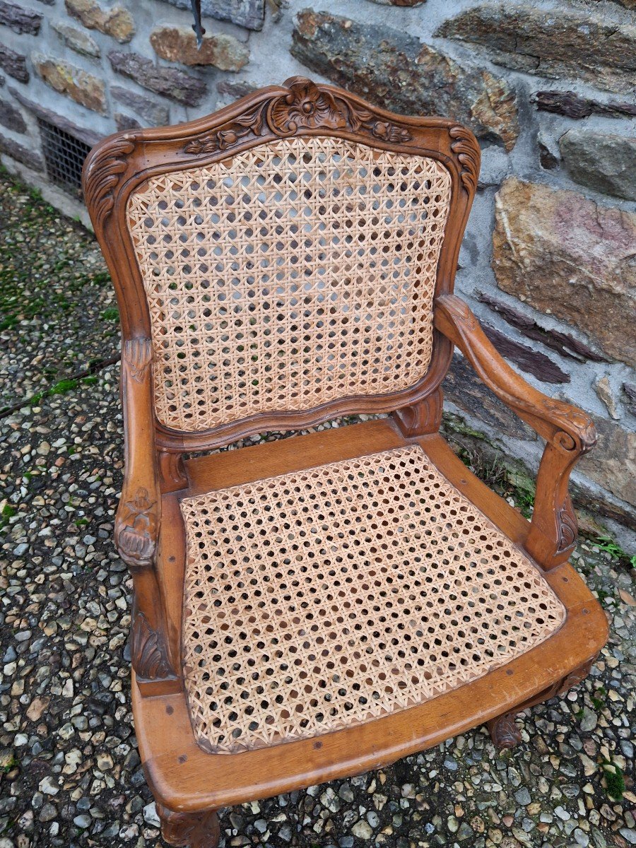 Louis XV Style Caned Child's Armchair-photo-2