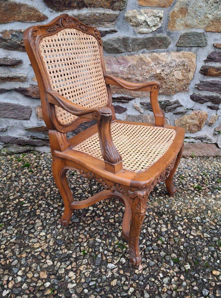 Fauteuil Enfant De Style Louis XV Canné