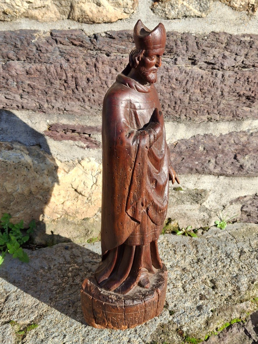 Old Wooden Saint Statuette-photo-2