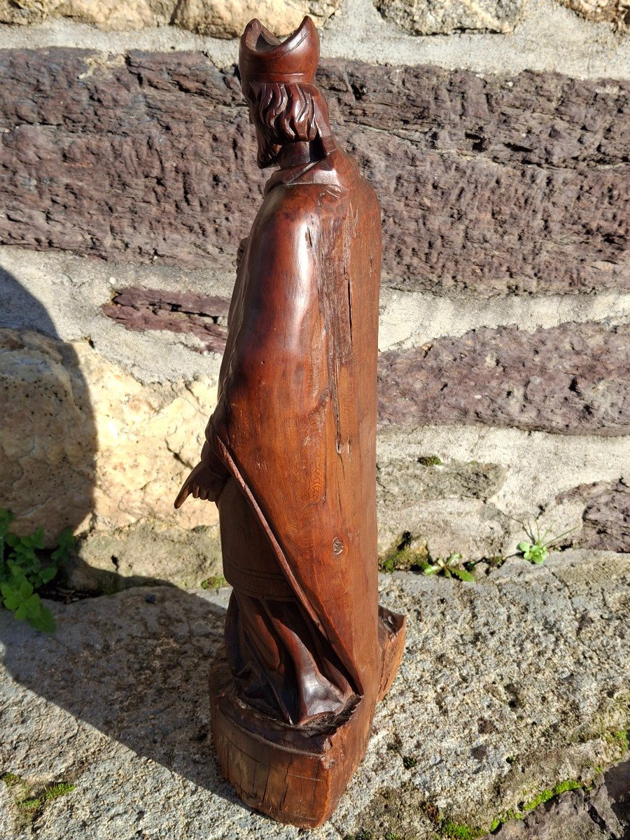 Old Wooden Saint Statuette-photo-4