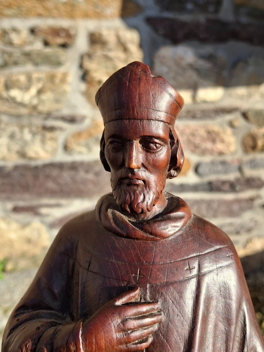 Old Wooden Saint Statuette-photo-1