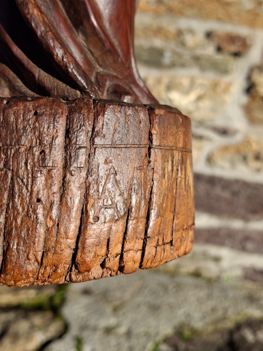 Old Wooden Saint Statuette-photo-2