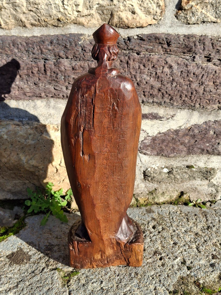 Old Wooden Saint Statuette-photo-4