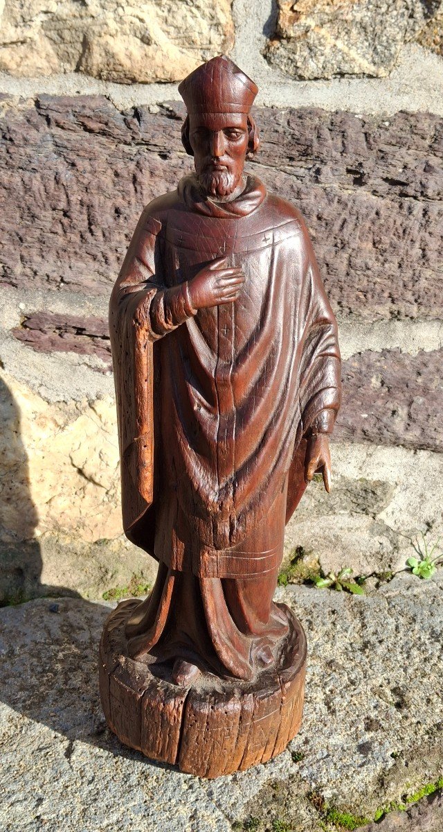 Old Wooden Saint Statuette