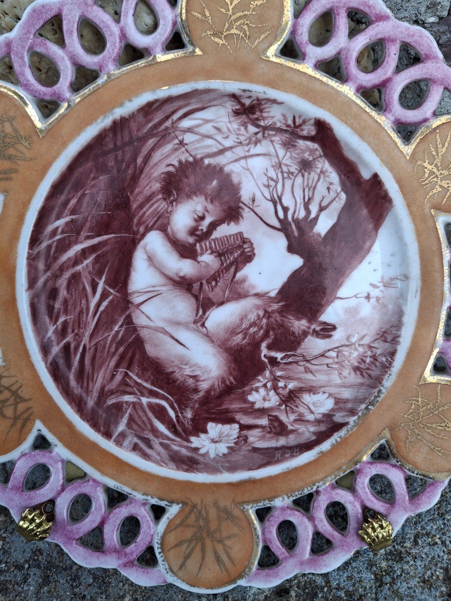 Porcelain Painting Fauna Openwork Plate -photo-3