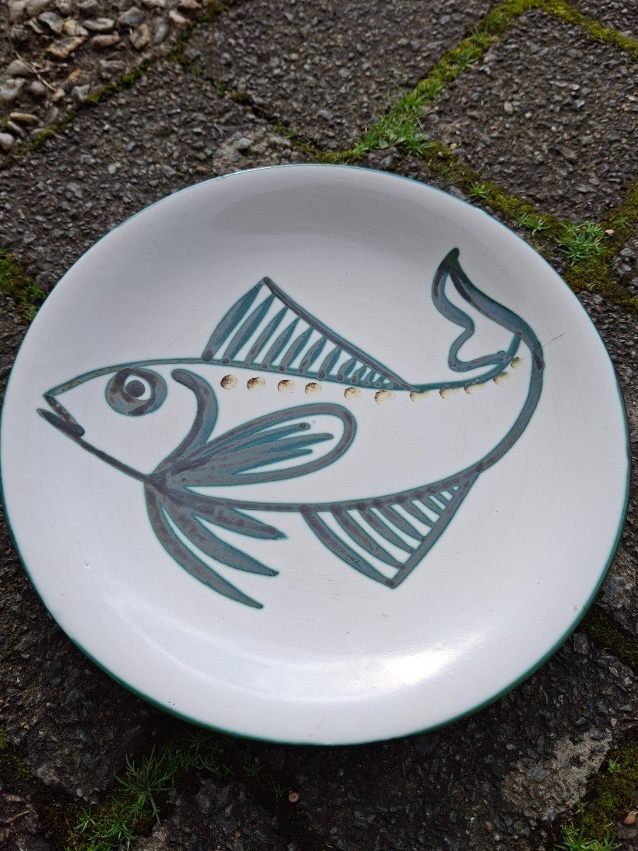 Set Of 6 Robert Picault Fish And Flower Plates-photo-3