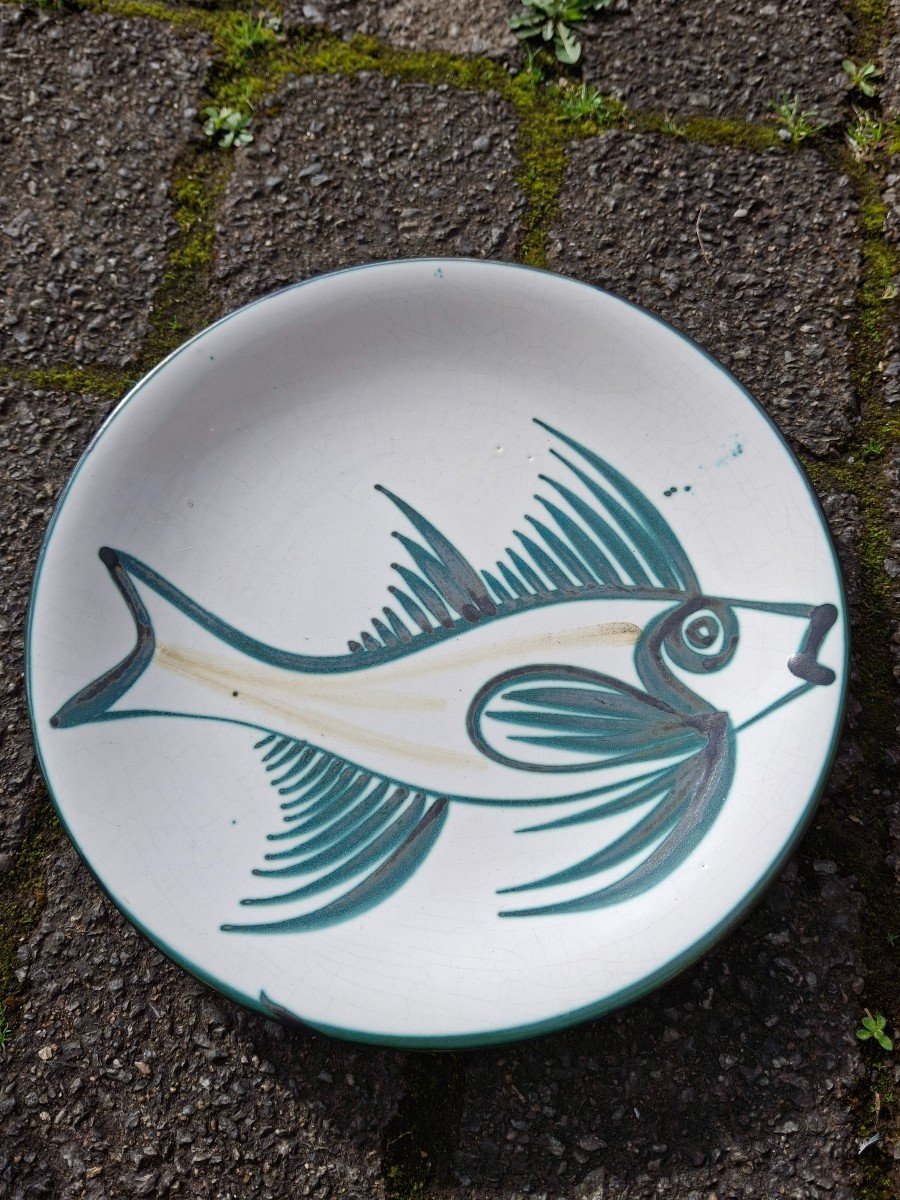 Set Of 6 Robert Picault Fish And Flower Plates-photo-4