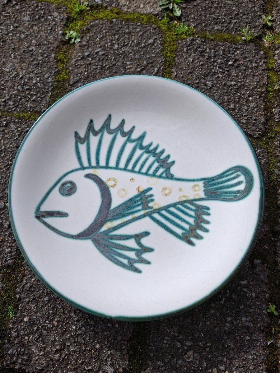 Set Of 6 Robert Picault Fish And Flower Plates-photo-4