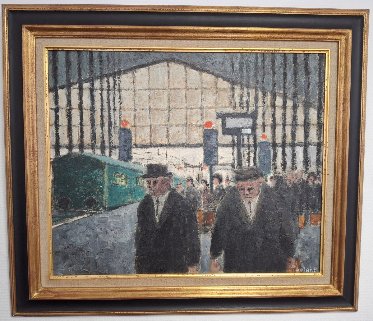 La Gare Du Nord Huile Sur Toile René Galant (1914-1997)