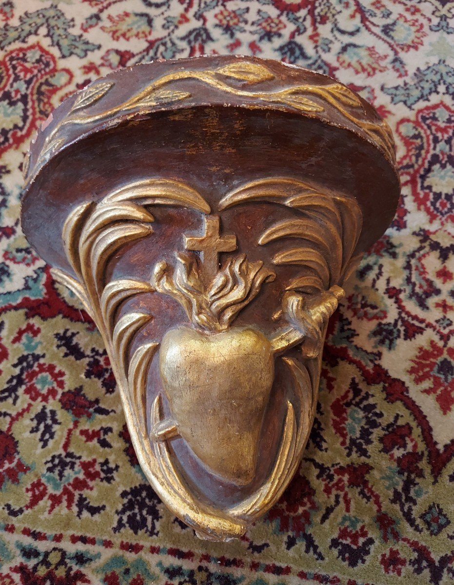 Applique Console To The "sacred Heart" By Honoré Yvory Bayeux