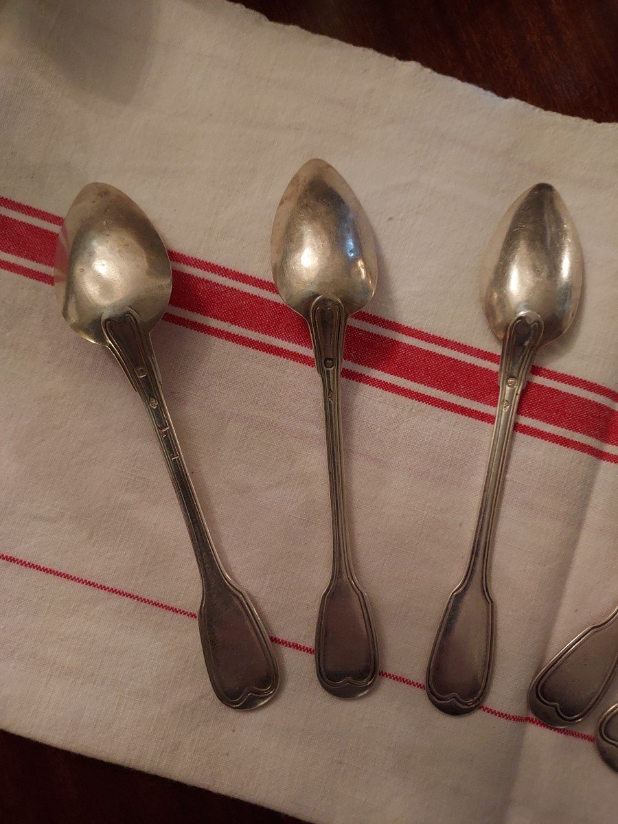 6 Small Silver Spoons Minerva Net Model-photo-2