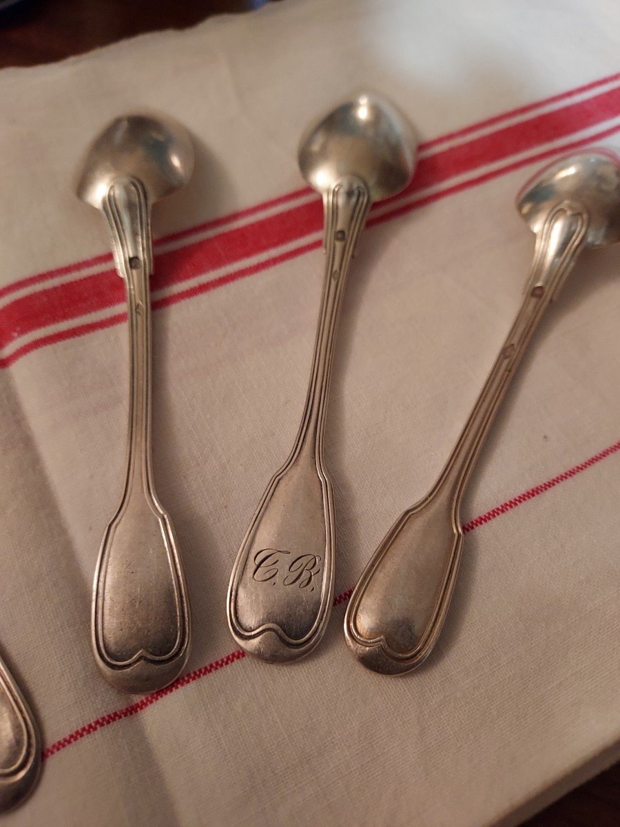 6 Small Silver Spoons Minerva Net Model-photo-3