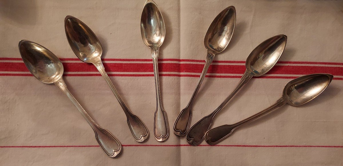 6 Small Silver Spoons Minerva Net Model