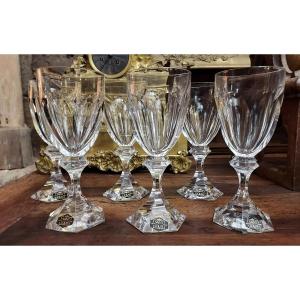 6 Saint Louis Glasses Model Chambord 17 Cm